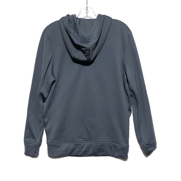 Under Armour 1/4 Zip Hoodie Pullover Sweatshirt Loose Orange Logo Mens SM - Picture 2 of 7